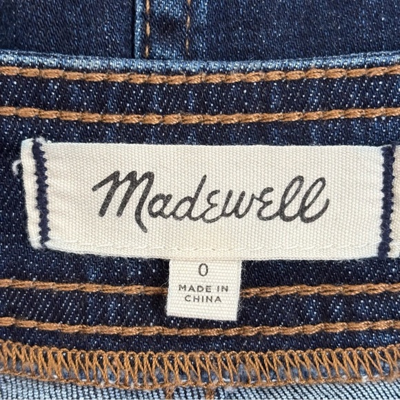 Madewell Stretch Denim A-Line Mini Skirt Button Front Dark Wash Retro Size 0 - Picture 8 of 11